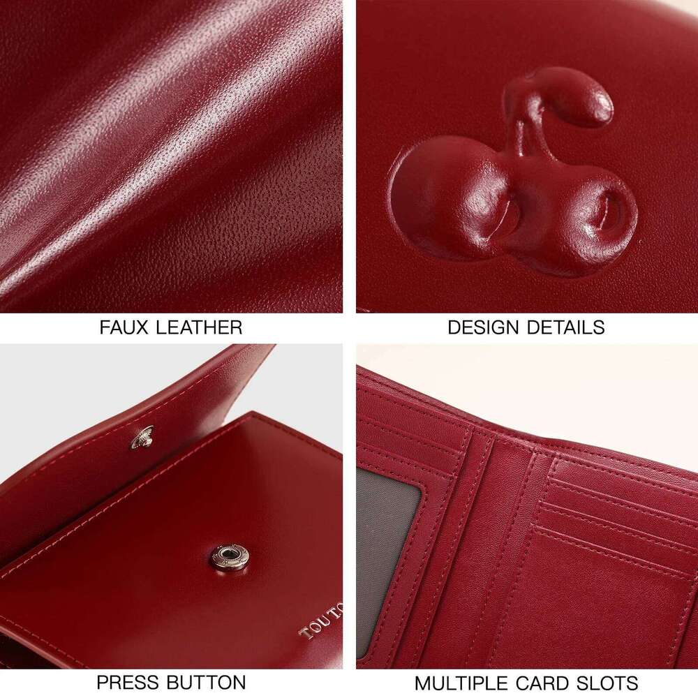 Birthday new year Gift: The New TOUTOU Cowhide Wallet, Lightweight, Compact Red Card & Coin Purse, a Gift for Girlfriend Y260206