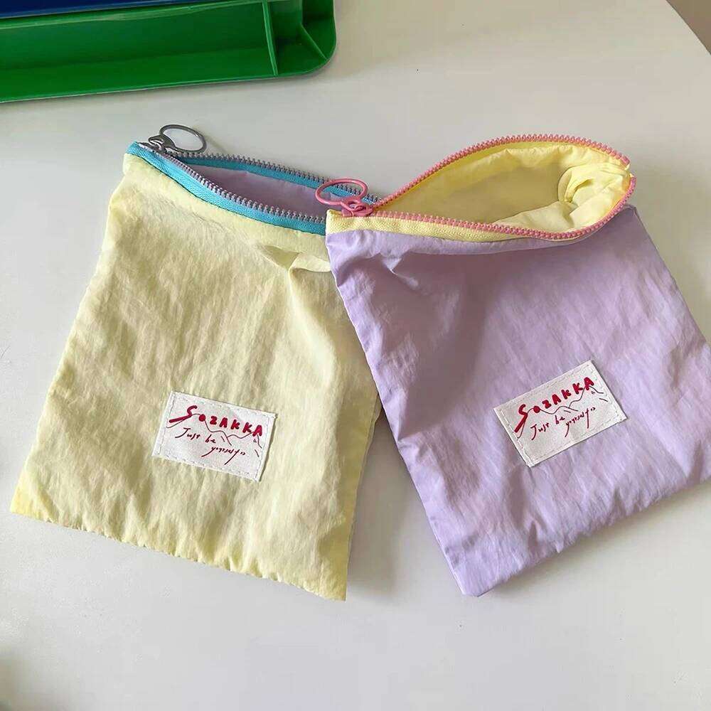 Simple Women Macarone Cosmetic Storage Cute Korean Mini Toiletry Makeup Pouch Portable Lipstick Clutch Zipper Bag Student Y260206