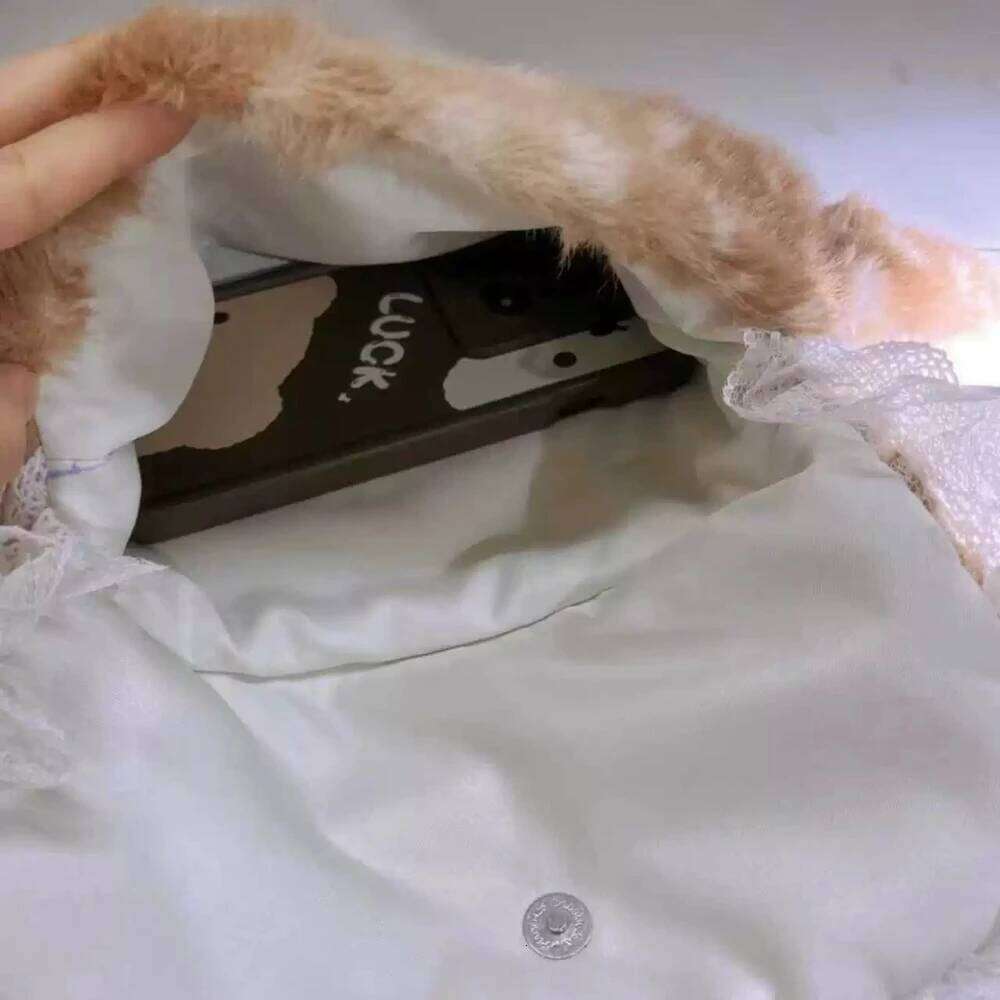 Cute Plush Deer Spot Pattern Handbag Ins Kawaii Commuter Women's Faionable Versatile oulder Bag Autumn Winter New Arrival Y260205