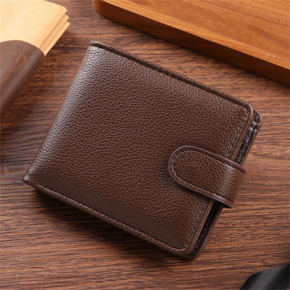 ISKYBOB Men's Wallet Multiple Slots ID/Credit Card Holder Fashion Vintage Business Coin Purses Snap Leather Male Wallets Y260206