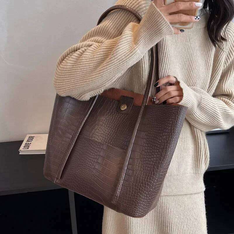 Women Large Pu Shoulder Bag 2024 Vintage Leather Material Trendy Women's Fashion Wallet Handbag Z260207 - view 6