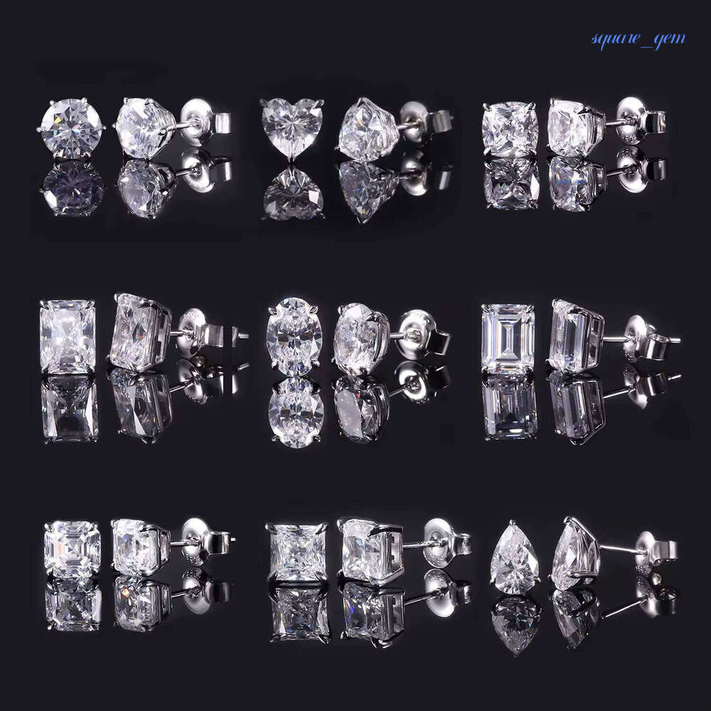Custom Carats Shapes IGI Certified Studs Wholesale 9K 10K 14K 18K Solid Gold Lab Grown Diamond Earrings