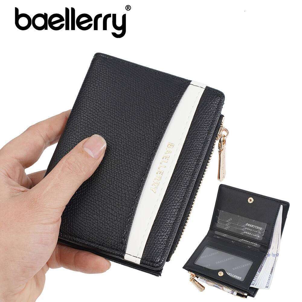 Baellerry Short Women Wallet, Trendy Two-Tone Zip Around Coin Purse, Cute Aesthetic PU Card Holder for Girls, Ins Fashion Gift f Y260206
