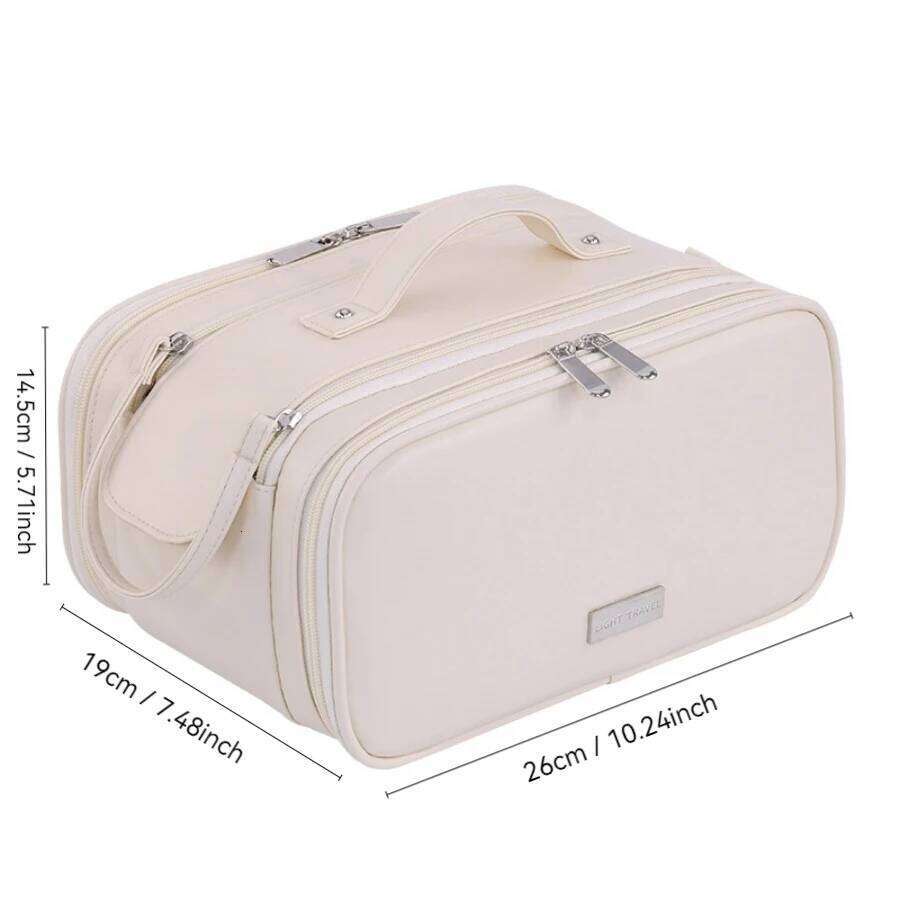 Multi Functional Large Capacity PU Makeup Bag Partitioned Deauty Storage Portable Business Travel Toiletries Organizer Bags Y260206