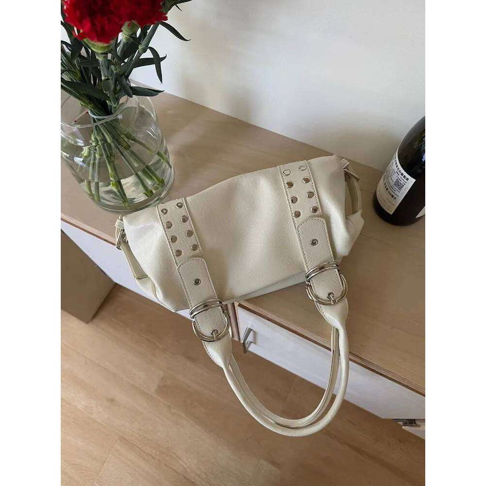 Fashion rivet women Shoulder PU leather Hot girl motorcycle bag bolsa feminina female Underarm Bag ladies big handbag Black Z260207 - view 7