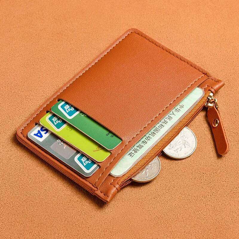 Credit Unisex Thin Multi Slot Cards Bag Zipper Purse Coin Pouch ID Card Holder Sleeve Badge Case Y260206
