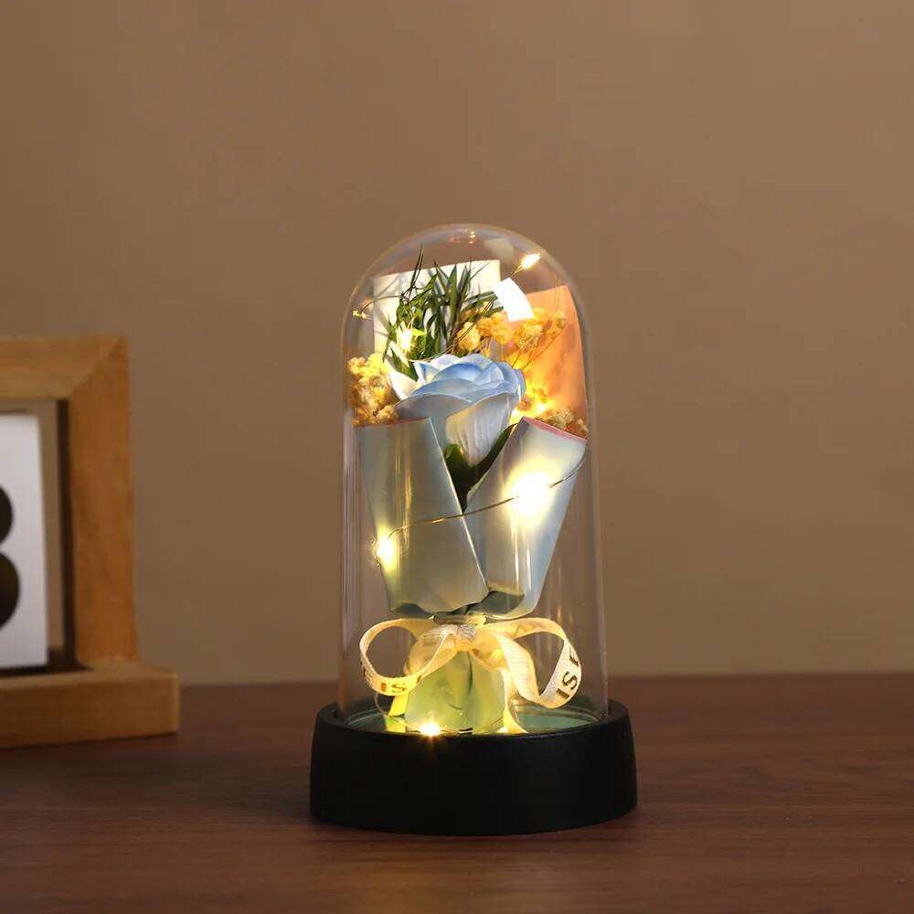 Preserved Gift Long-Lasting Eternal Rose Decor Sunflower Led Light Warm Artificial Flower Ornament For Office Desktop S260204