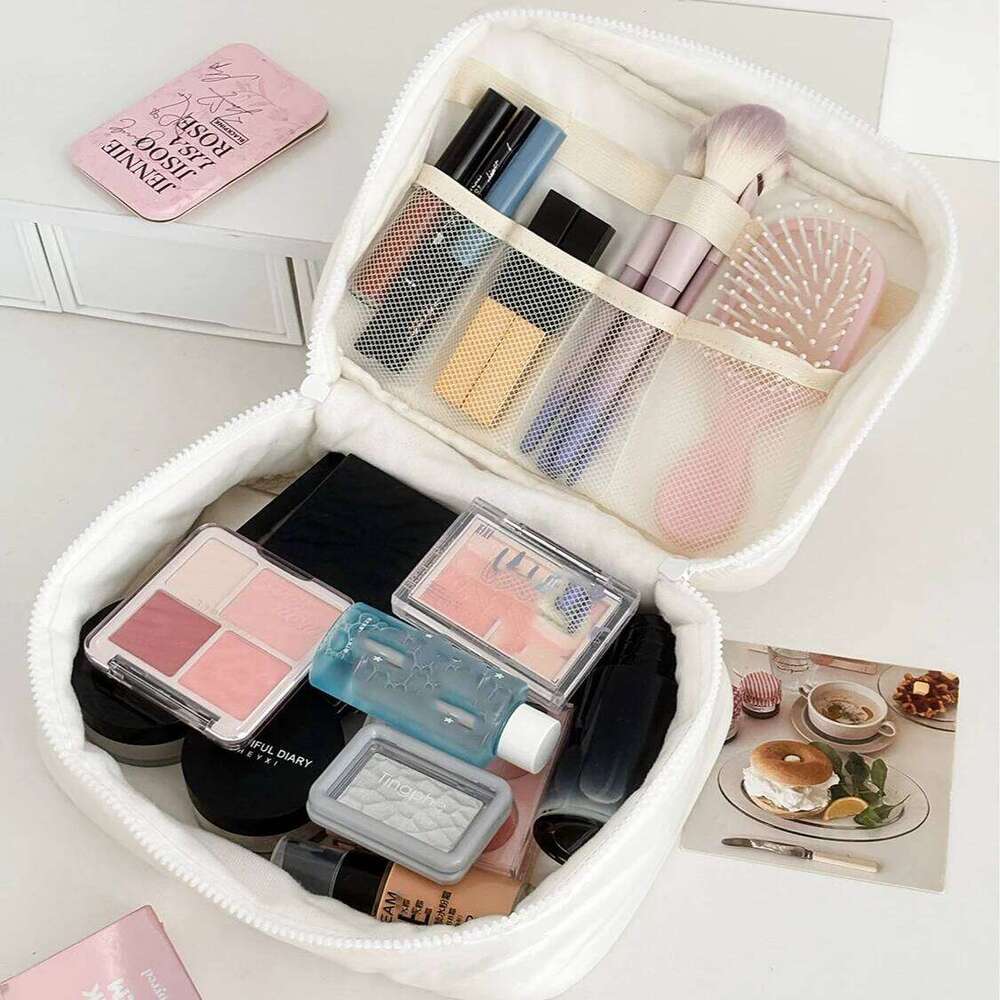 Tote Waterproof Makeup Handbag Travel Women Cosmetic Toiletry Storage Pouch Elegant Ladies Square Zipper Clutch Bag Y260206