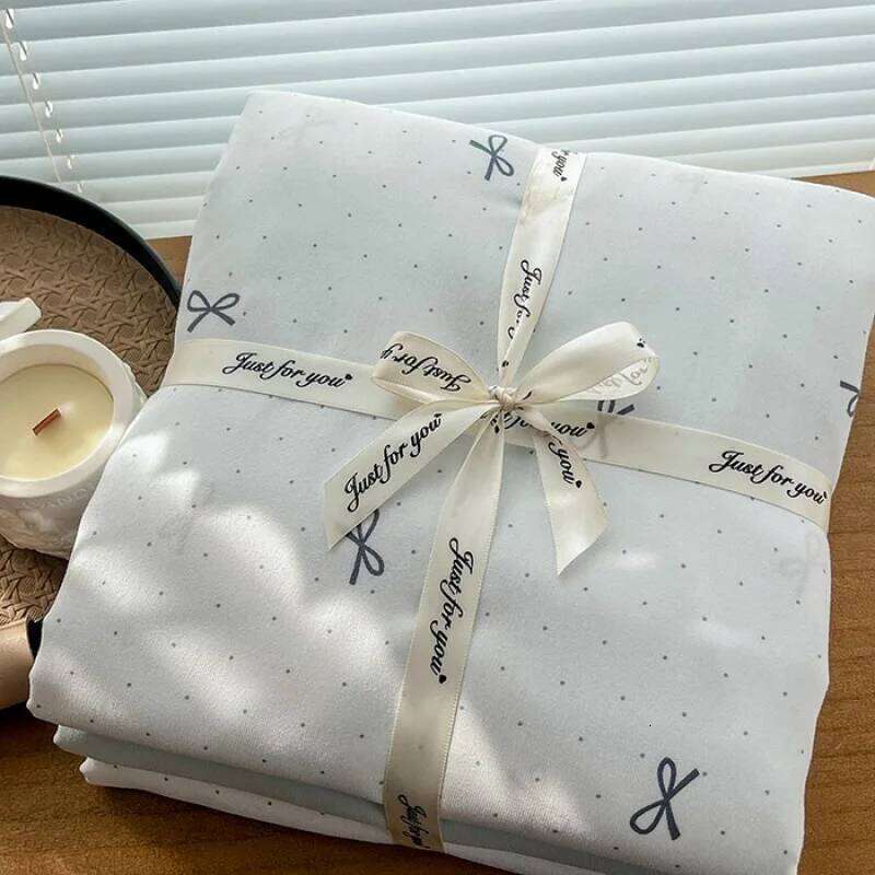 2025 new class A knitted cotton double-layer yarn four-piece set, small floral quilt cover, three-piece set for students XJ260206