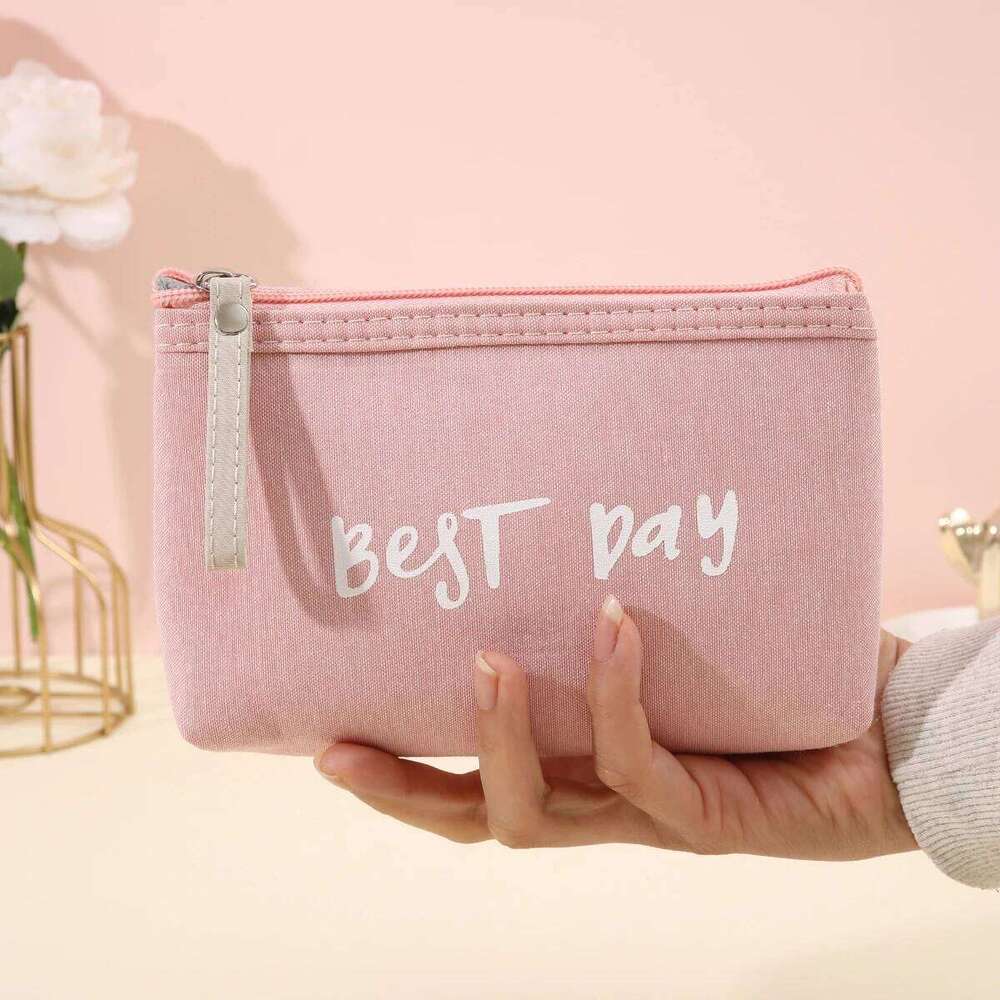 Summer travel portable makeup for going out Canvas coin purse mobile storage bag Y260206