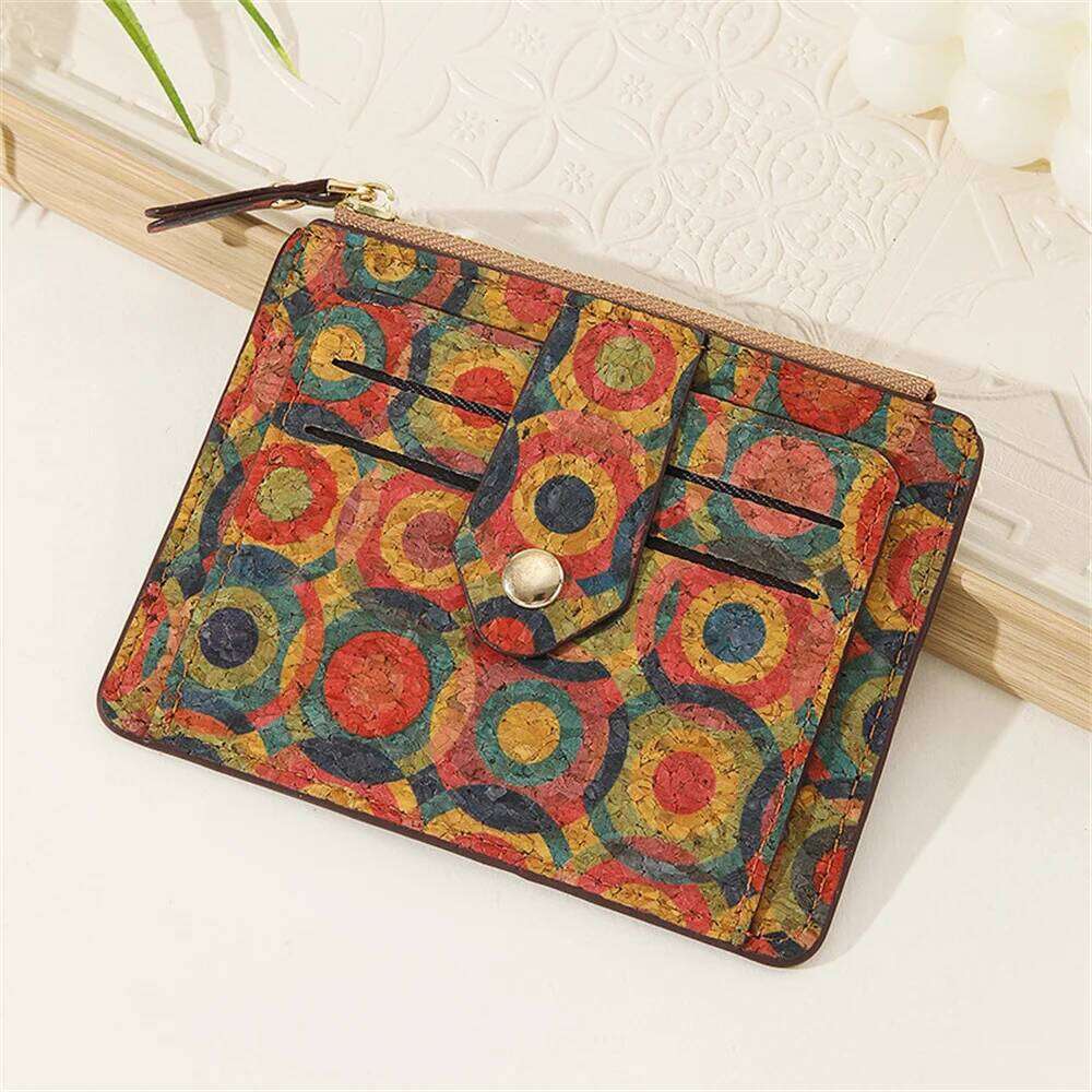 Retro Holder Exquisite Wallet Multi Case Cork Ultra Thin Card Pocket Zipper Small Wallets Big Capacity Coin Purse New Y260206