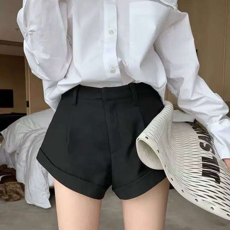 Black Shorts Women Slim High Waist Sexy Summer Casual Korean Style Female Streetwear Mature Fashion All-match Elegant Classic XJ260206