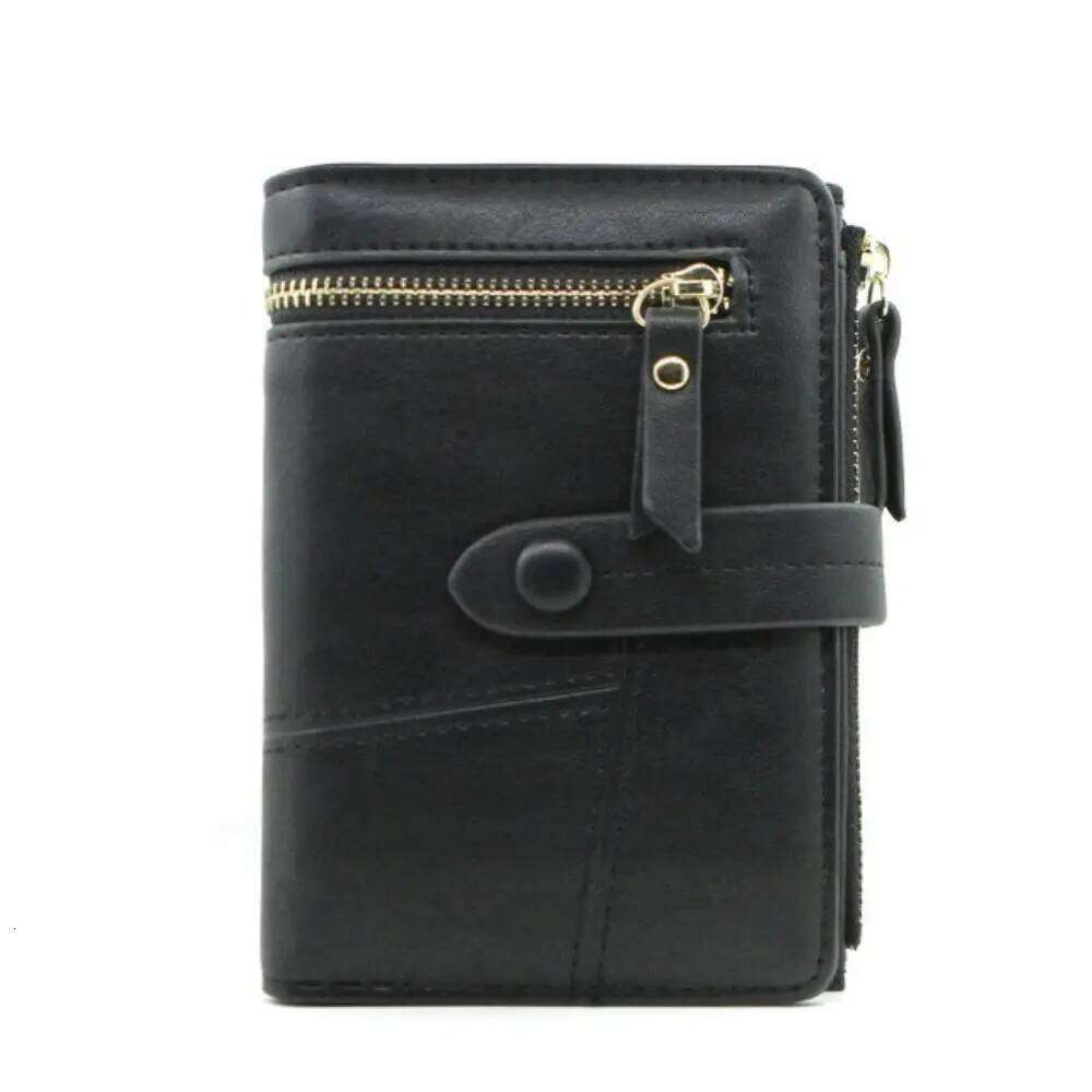 Folding Short Wallets Waterproof Solid Color Women Card Bag Multi-card Slot Korean Style PU Leather Coin Purse Girl Y260206
