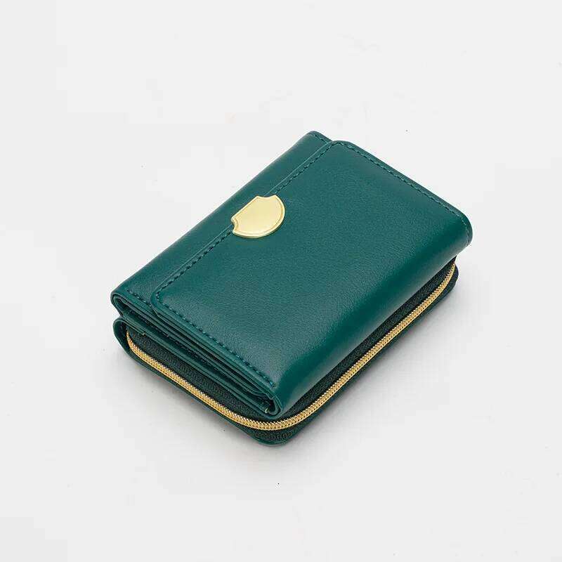 2024 New Women's Wallet Short Zipper Two fold Money Clip Small and Multi functional Change Card Bag Y260206
