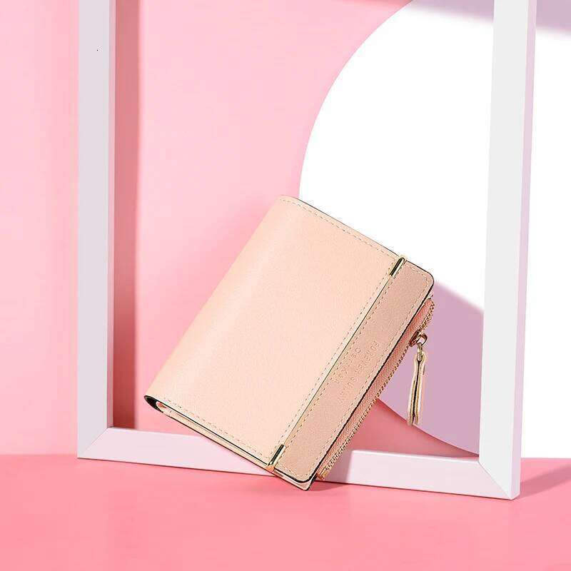 Women Short Wallet Patchwork Design Slim Bi-Fold Wallets Cute Zipper Coin Purse PU Leather Credit Card Holder Small Money Bag Y260206