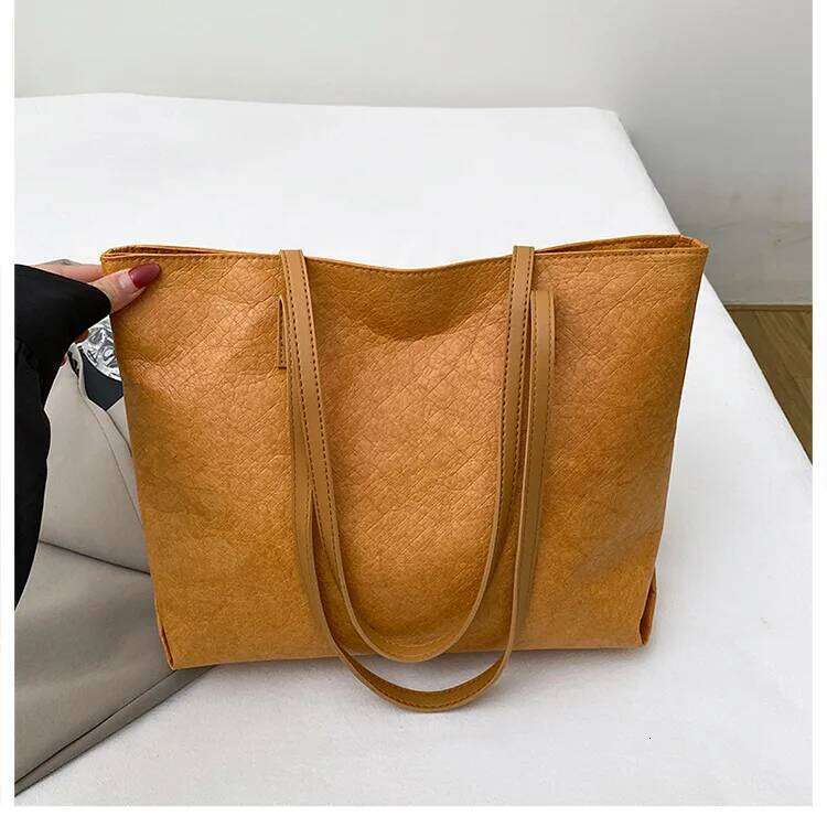 Versatile Women Pu Leather Shoulder Bags Large Capacity Ladies Office Tote Bag Solid Color Simple Female Bucket Handbags Purse Y260205
