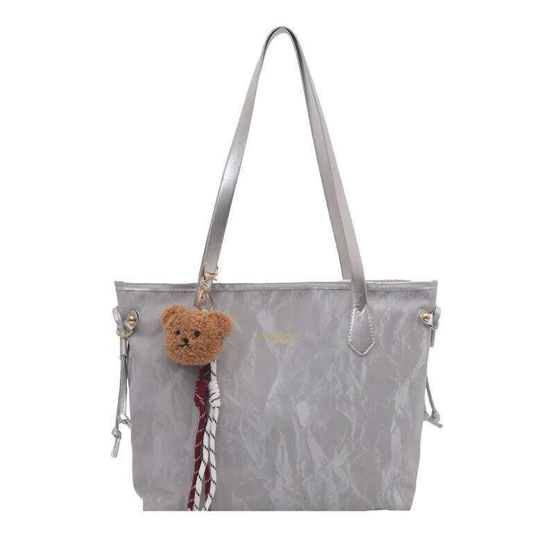 Versatile Pu Leather Shoulder Bags for Women Large Capacity Ladies Tote Bag College Style Student Girls Handbags with Pendant Y260205