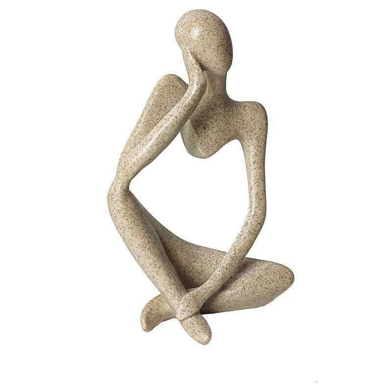 Simple abstract figure sandstone sculpture creative home living room hotel decoration small art ornament S260204