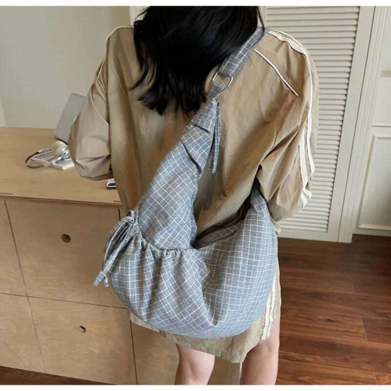 Korean Canvas Crossbody Bags for Women 2025 Casual Girl Student Shoulder Shopper Book Bag Fashion Cloth Satchel Female Handbags Y260205