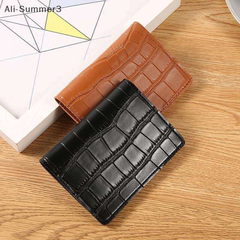 Short Women Faux Leather Multi Card Slots Holder Coin Purse Bag Portable Solid Color Mini Wallet Y260206