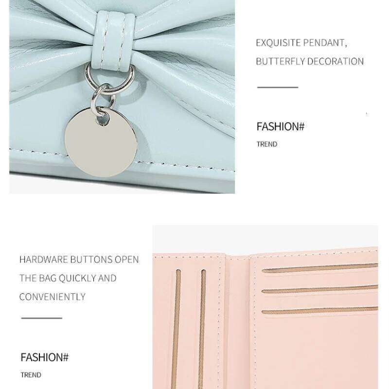 New Women's Wallet Simple PU leather bow-knot fashion long coin purse casual clutch wallet card holder women's money clip Y260206