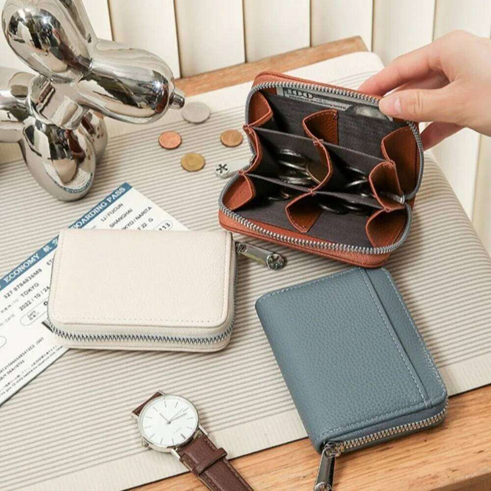 New PU Leather Purse Zipper Portable Credit Card Holder Mini Coin Pouch Gift Y260206