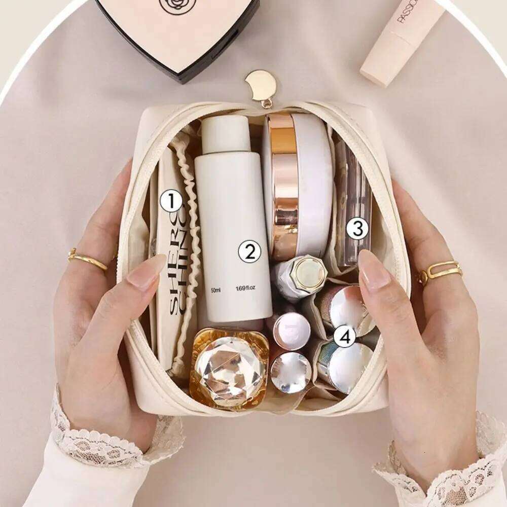 Zipper Women Makeup Korean Style Waterproof PU Cosmetic Clutch Mini Lipstick Travel Toiletry Bag Y260206
