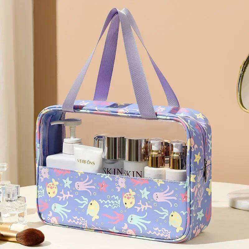 Women's Makeup Waterproof Transparent pouch Large Capacity Bath Travel Essential Cosmetics Organizer Toilet Storage Bag Y260206