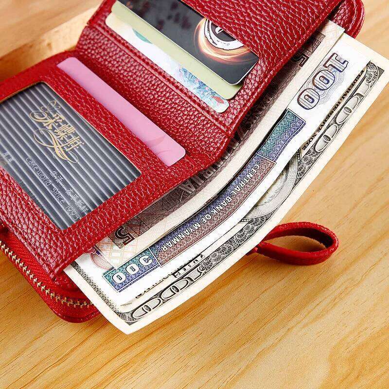 WERLLANDS PU Leather Contrast Stitch Double-Zip Multi-Card Wallet Y260206