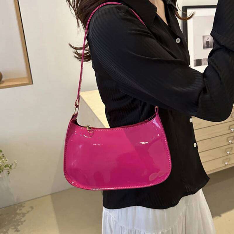 Retro Solid Color PU Leather Shoulder Underarm Bag Women's Fashion Handbags Casual Hobos Purses and Handbag Ladies Hand Bags Z260207 - view 5