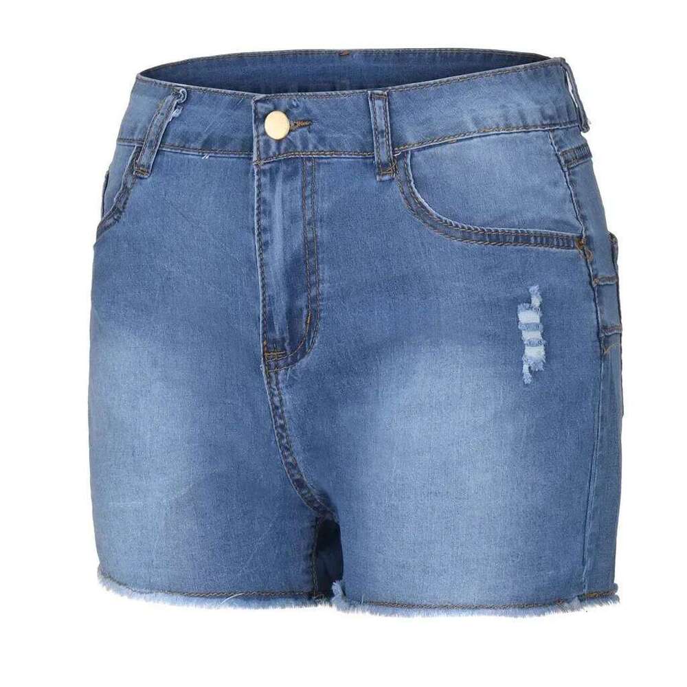 2025 New Summer Womens Short Length Broken Denim Ripped Jeans High Waisted Hotpant Shorts XJ260206
