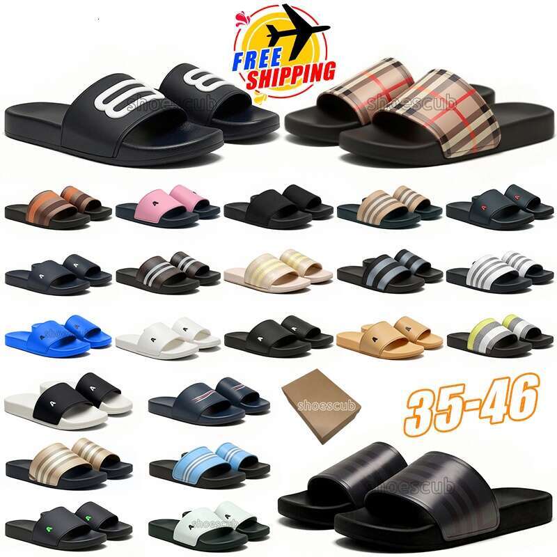 Free Shipping Designer Slippers Vintage Printing Tartan Slippers Sandal Casual Shoes Rubber Slide Designer Sliders Summer Outdoors Womens Mens Beach 35-46