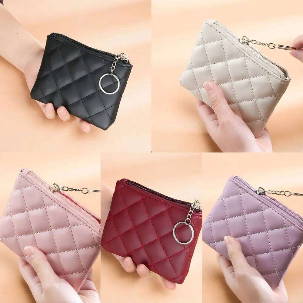PU Leather Zip Key Chain Fashion Small Money Short Change Pouch Coin Purse Purses for Women Wallet 2025 Y260206