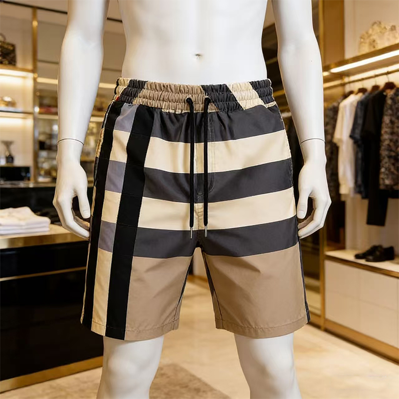 Mens Womens Designer Summer Beach Shorts Cotton Fashion Plaid Printed Drawstring Pants Relaxed Homme Casual Streetwear Sweatpants Asian Size M-3XL