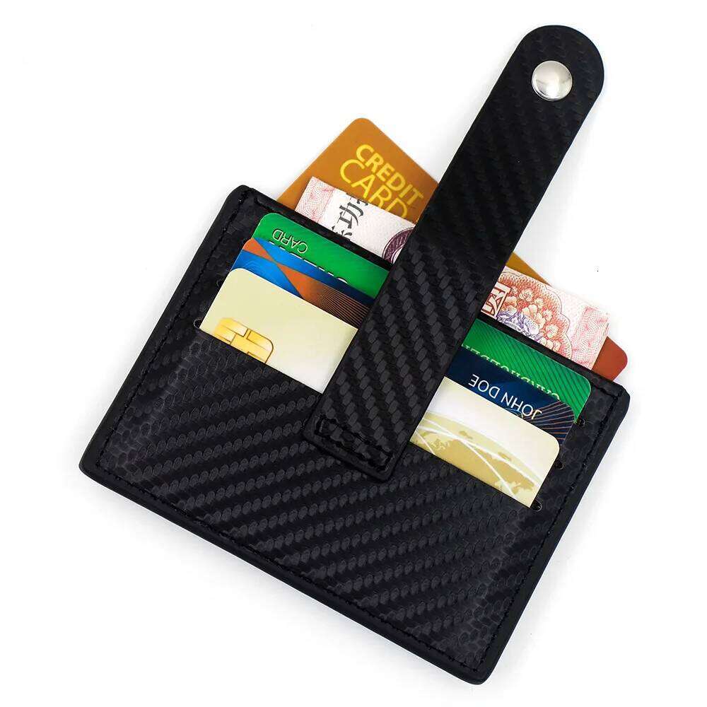 New Fashion Carbon Fiber Pattern Holder PU Leather Men Credit Case ID Card Wallet Y260206