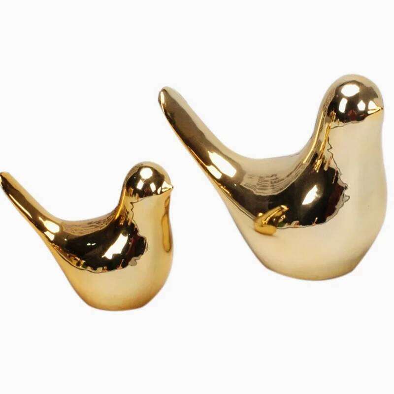 Home Decor 1 Pair, Small Decorative Accents for Shelves, Livingroom Bedroom, Gold and White home decoration accessories S260204