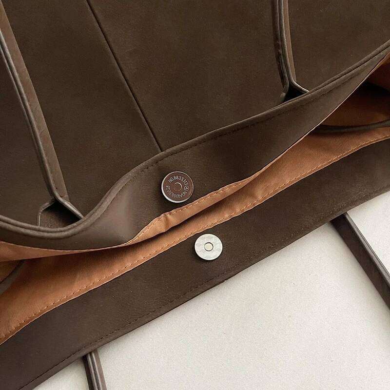 MOODS Retro Shoulder Tote Bags For Women Faux Suede Pure Color Big Capacity Shopper Simple Fashion Designer Handbags Luxury 2025 Y260205