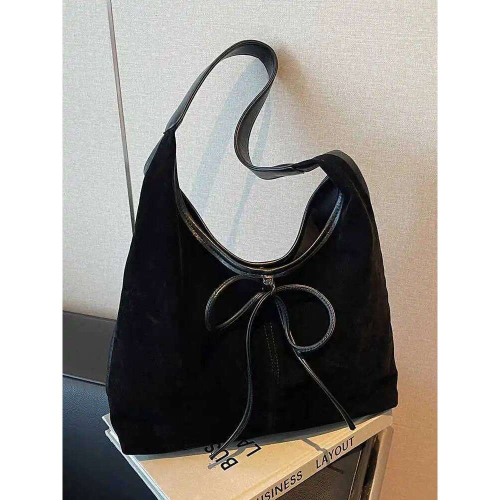 Bow Tote Bag For Women 2024 New Trendy Large Capacity Single Shoulder Bags Autumn Winter Casual Pu Leather Female Handbags Y260205