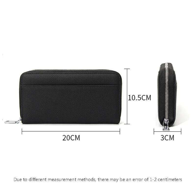 Fashionable Long RFID Leather Women's Wallet, Large Capacity Multi Slot Phone Bag, Zipper Closure, Multi-pocket Hand-held Wallet Y260206