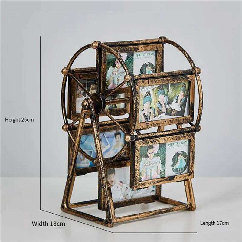 VELIF-2X Rotating Windmills Wheel Picture Photo Album Self Assembly Wedding Family Photograph Frame Home Desktop Decor A S260205