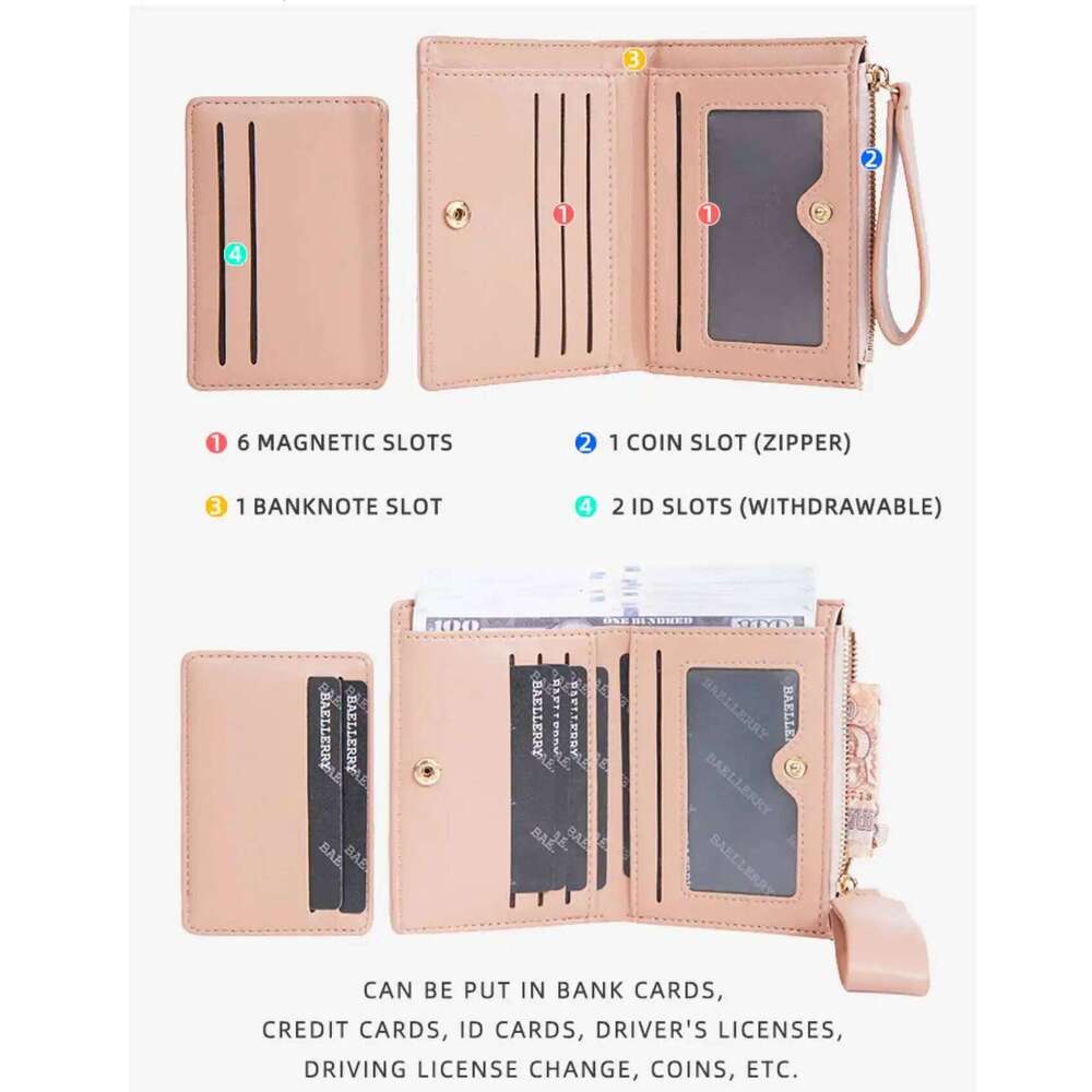 Colorblock Bifold Zipper Buckle Coin Purse New Hand Women's Short Wallet Fashion Multi-slot Card Holder Y260206