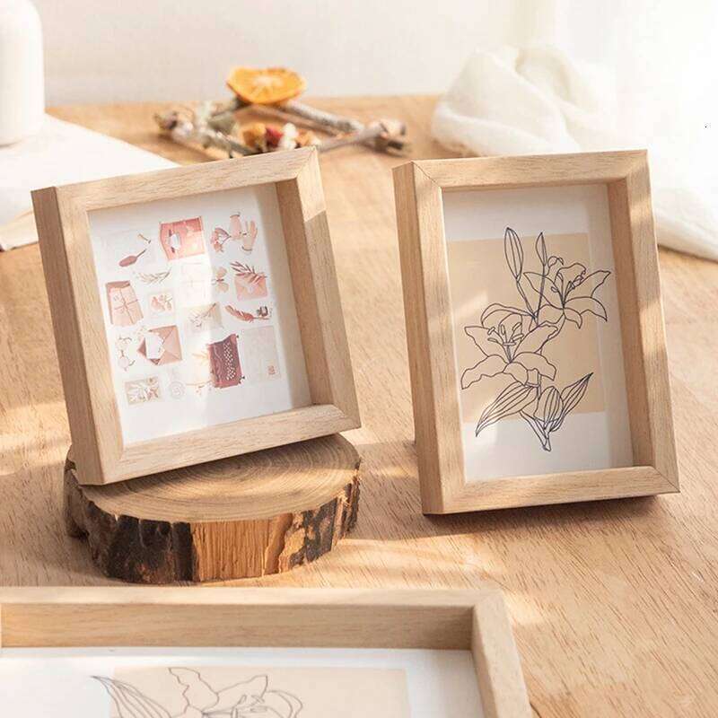 Wooden Shadow Box Picture Photocard Holder Frame for Photo Desk Accessorie S260205