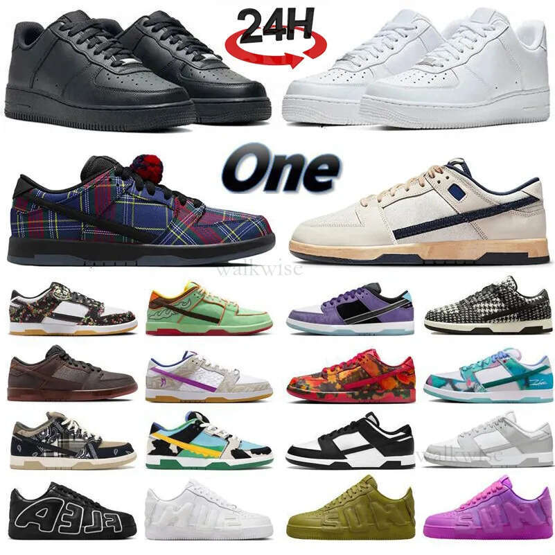 Deigner Low 1 Caual Shoe Nardwuar Stranger Thing Khaki Leopard Krampu Panda Monium White Black Grey Triple Pink Green Purple UNC Men Women trainer