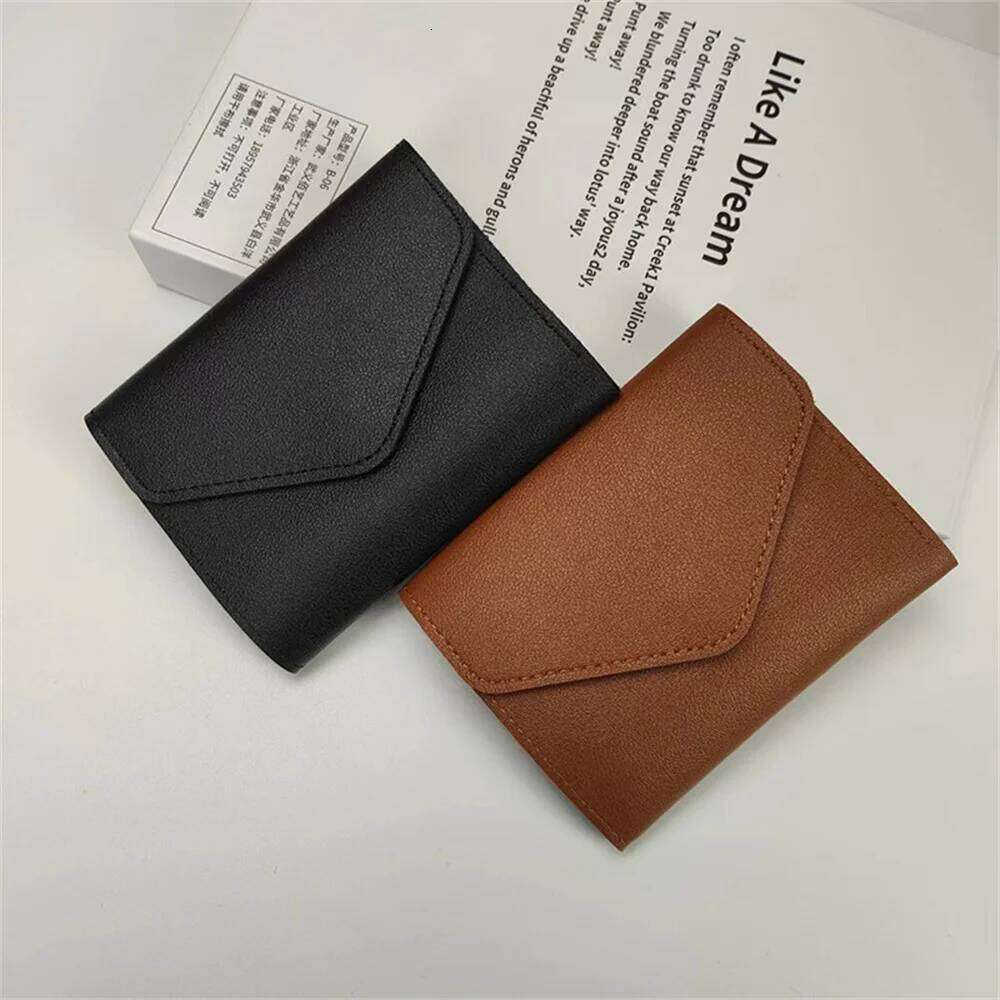 New Folding Envelope Cover Portable Holder Small Coin Purse Short Mini Wallet Women'S Ultra-Thin Credit Card Case Y260206