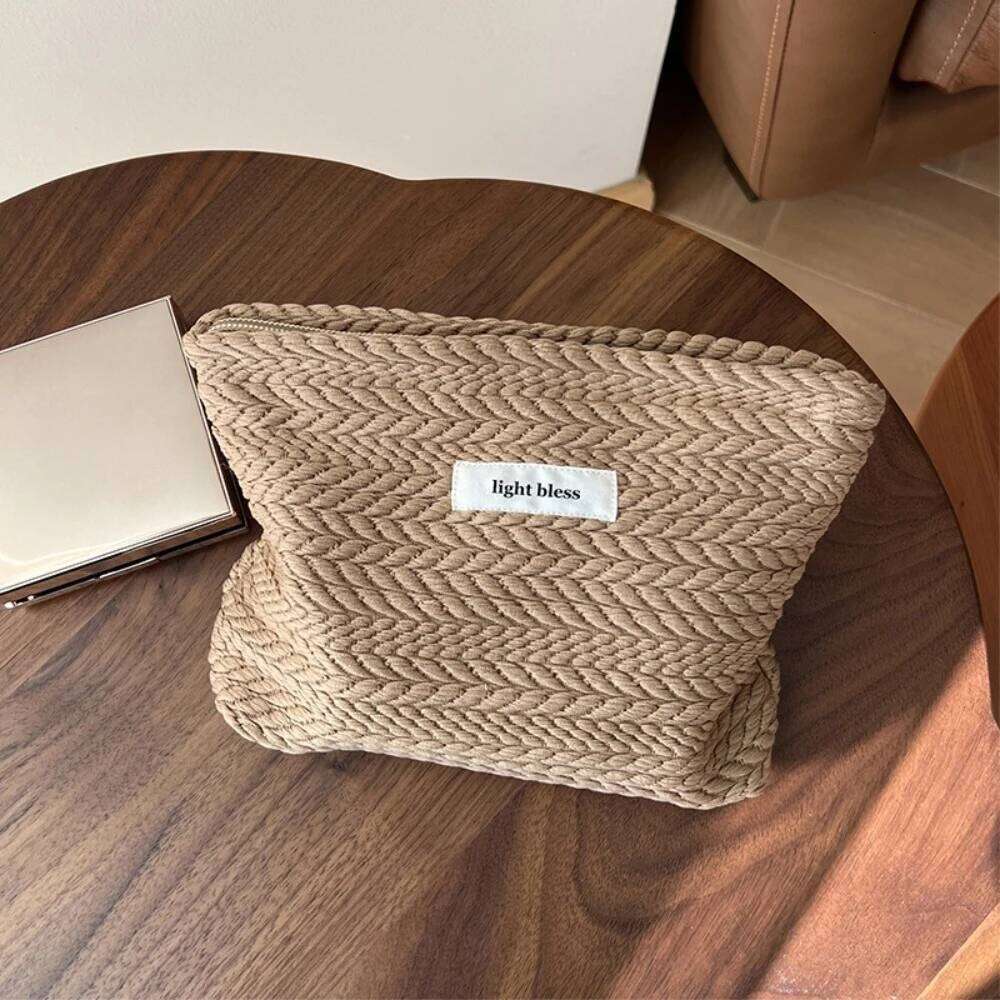 Personality Women Canvas Cosmetic Bags Handbag Portable Travel Makeup Coins Storage Pouch Ladies Small Organizer Zipper Bag Y260206