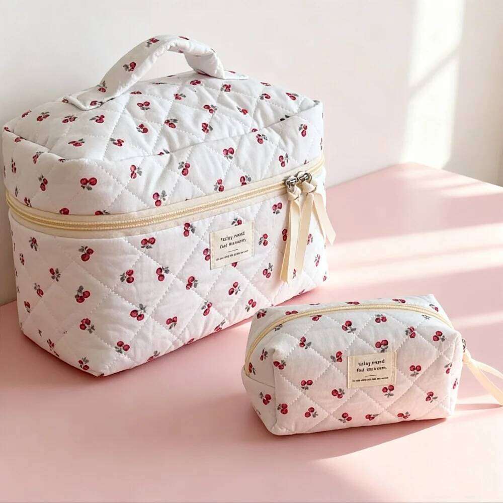 and Cosmetics Organizer Women's Necessaire Gifts for Women Cherry Makeup Cosmetic Cute Large Capacity Pouch Y260206