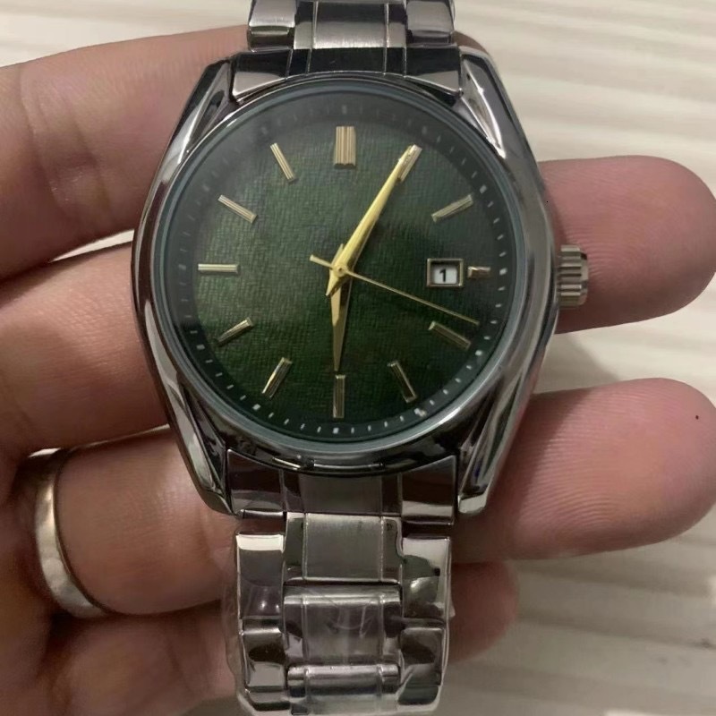 GS Business Scan Second Quartz Watch Mens Casual Wristwatch Fashion with Calendar Steel Band Watch 240716