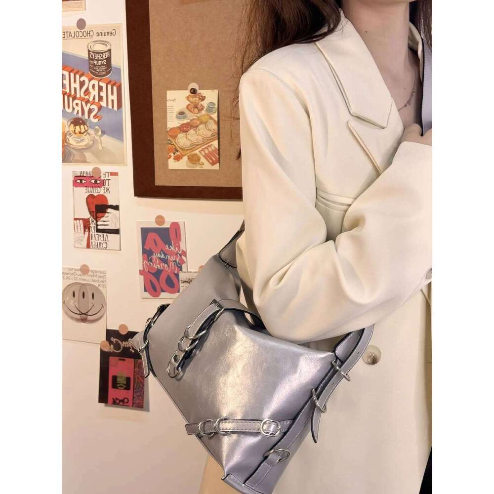 Fashion Gothic Y2k Women's Shoulder Bag Vintage Pu Leather Crossbody Bags Cool Hot Girls Underarm Handbags Female Tote Purse Y260205