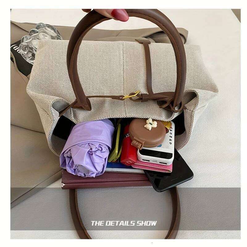 Retro Large Capacity Shoulder Tote Bag Women Durable Material Travel Commuter Handbag Suitable for Fitness Swimming Shopping Y260204