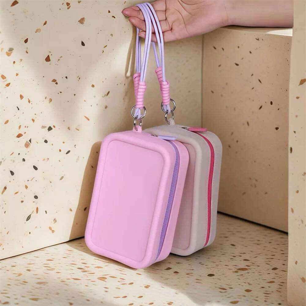 Candy Color Makeup Cosmetic Bag Silicone Lipstick Pouch For Daily Use Organizer Y260206